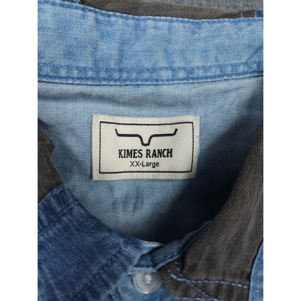 Kimes Ranch Shirt Women's 2XL Blue KC Patched Denim Pearl Snap Western NWT - Picture 5 of 13